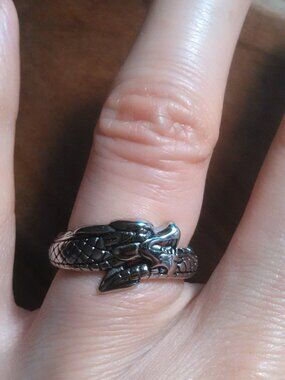 Detailed Dragon Design Stainless Steel Ring (Size 7)